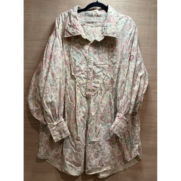 Magnolia Pearl Floral Pattern Tora Shirt One Size Women's 100% Cotton